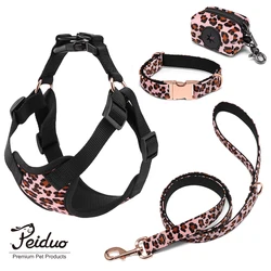 Reflective Small No Pull Padded Dog Harness Leah Custom Printed Sublimation Pet Accessories Neoprene Dog Collars Bow Tie
