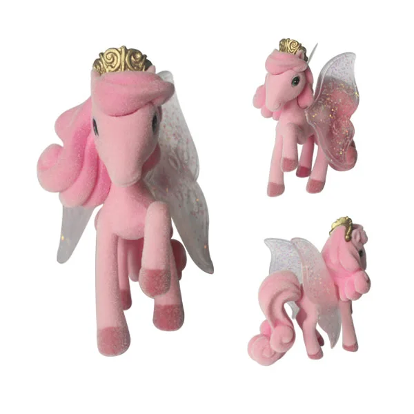 Promotional  Gifts Toys Flocking  Plastic Figures Unicorn Horses 16 Toys children toys