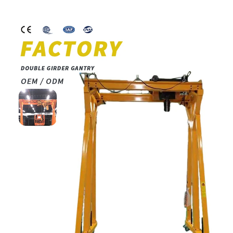 Gantry cranes 5 tons/ 10 tons, mobile double girder gantry cranes can be customized