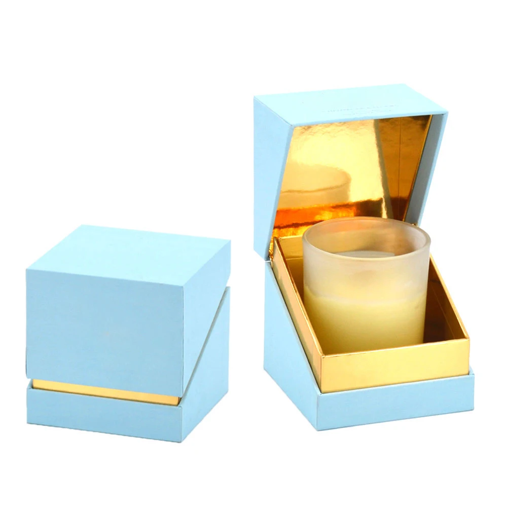 Luxury Custom Paper Candle Container Packaging Boxes For Candles Jar Perfume Gift Box With Lid Gold Foil Holographic Rigid Box