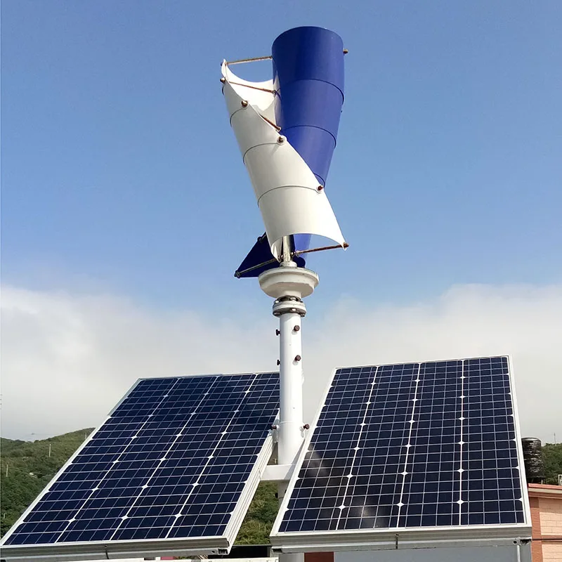 1kw 24V 48V Spiral Vertical Axis wind turbine generator for solar wind hybrid system