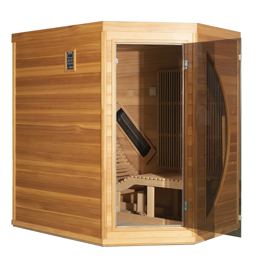 1 person luxury wood sauna personal home use far infrared sauna room