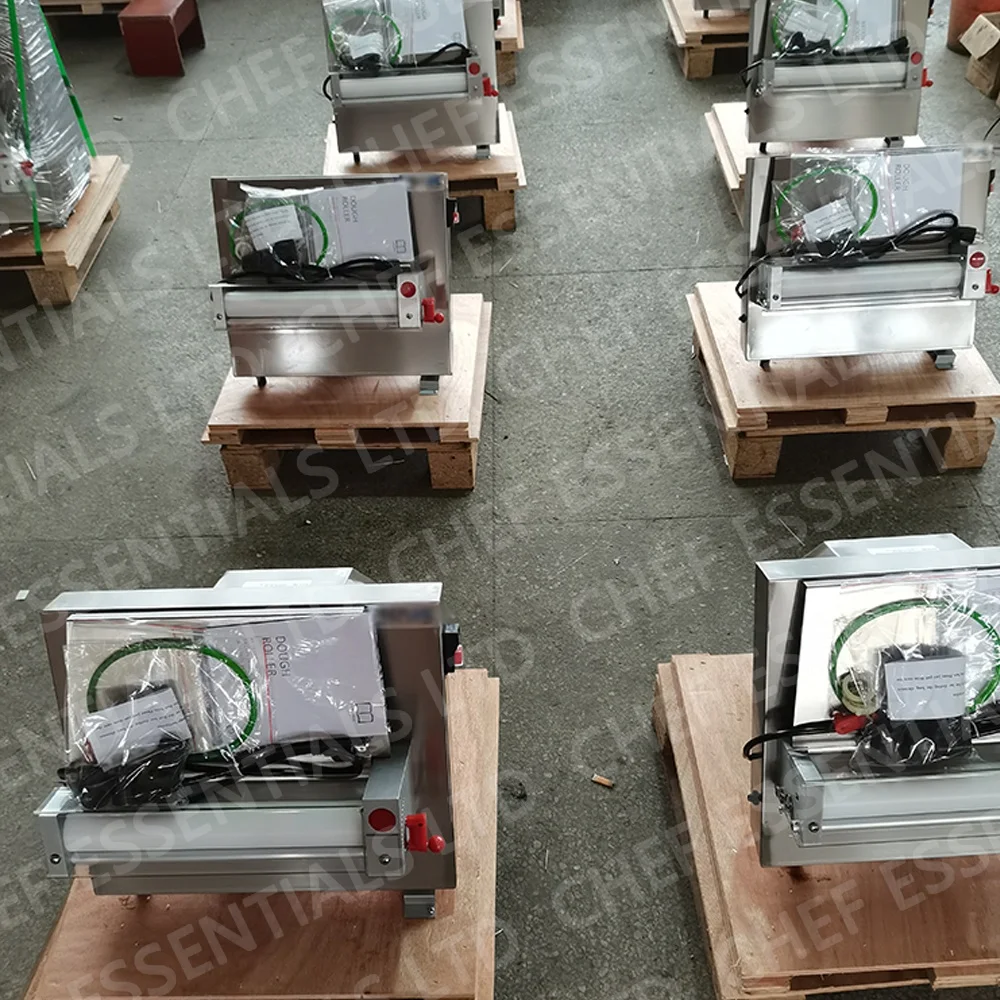 chef prosentials mini dough sheeter stainless steel pizza/bread/fondantelectrical dough roller machine for pizza store business