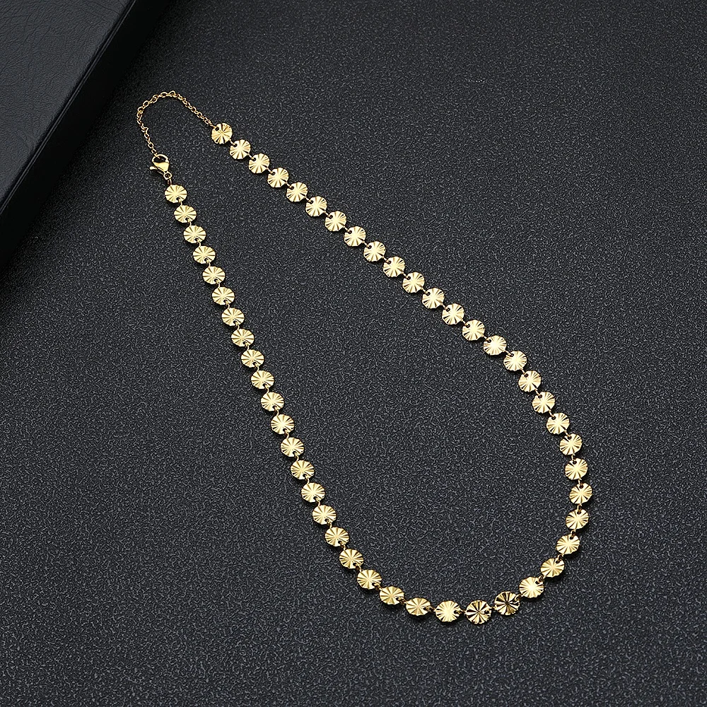 VEROMCA Stainless Steel Fashion Jewelry Necklace  Women Chain Gold Plated Custom Necklaces