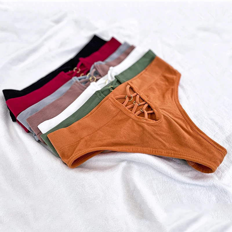 Bikini Intimate Underwear Hollow Out Women Seamless Thongs Hot Mature Ladies Nylon G-string Lingerie