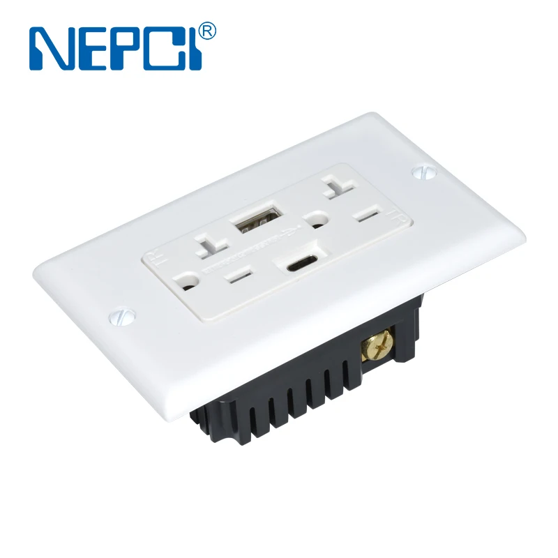 Hot sales U.S type wifi wall socket outlet with USB type C port DC5V 2.1A/4A