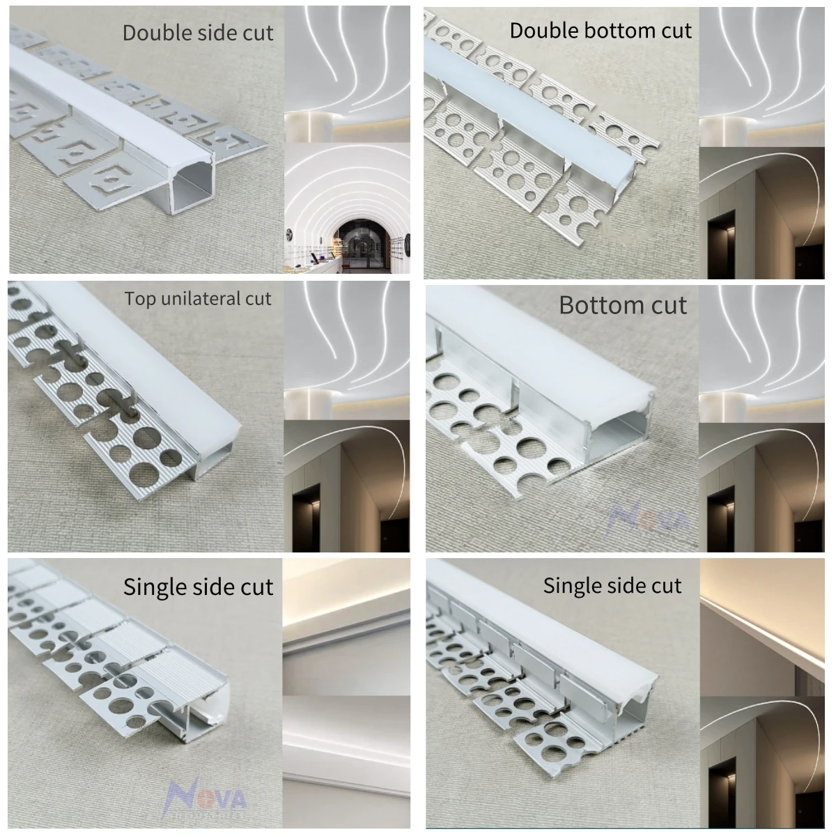hot sale Benable flexible aluminum led profile for drywall plaster indoor decorative lighting