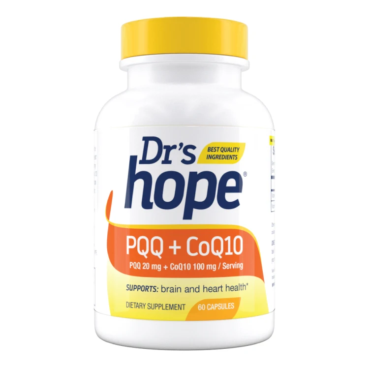 
PQQ (20mg) + CoQ10 (100mg) Pyrroloquinoline quinone and Coenzyme Q10 combination dietary supplement 