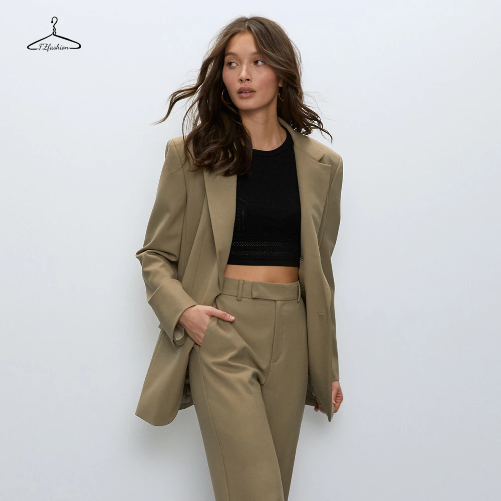 
Long Sleeve Slim Jackets Blazers Open Front Office Lady Suit Jacket OL Lapel Coat Single Button Blazer Solid Office Blazer 