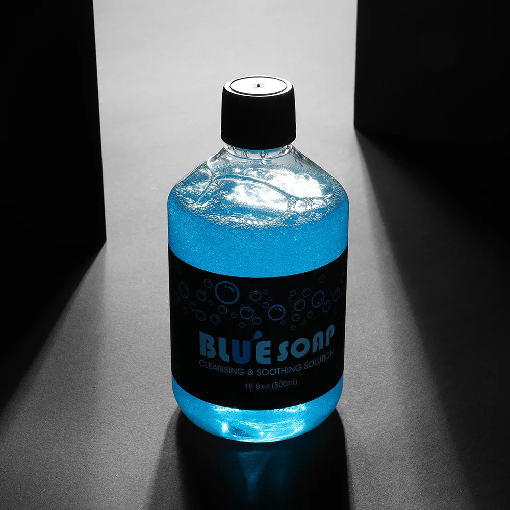 500ml/16.9oz Tattoo Blue Soap For Pigment Clean And Reduce Swelling Pain Moisturizing Tattoo Soap Tattoo Aftercare