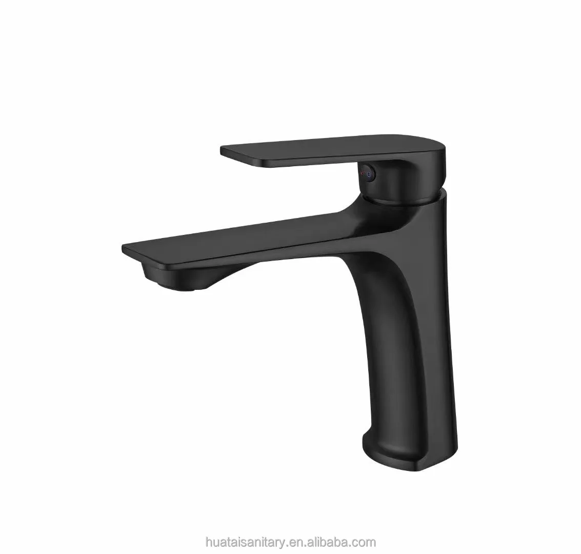 2023 modern cheap price tall black single lever bathroom mixer wash basin tap faucet brass