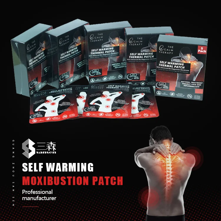 Hot Sell Bio Magnetic Warm Chinese Herbal Moxibustion Self Heating Pain Relief Warm Moxibustion Heat Patch