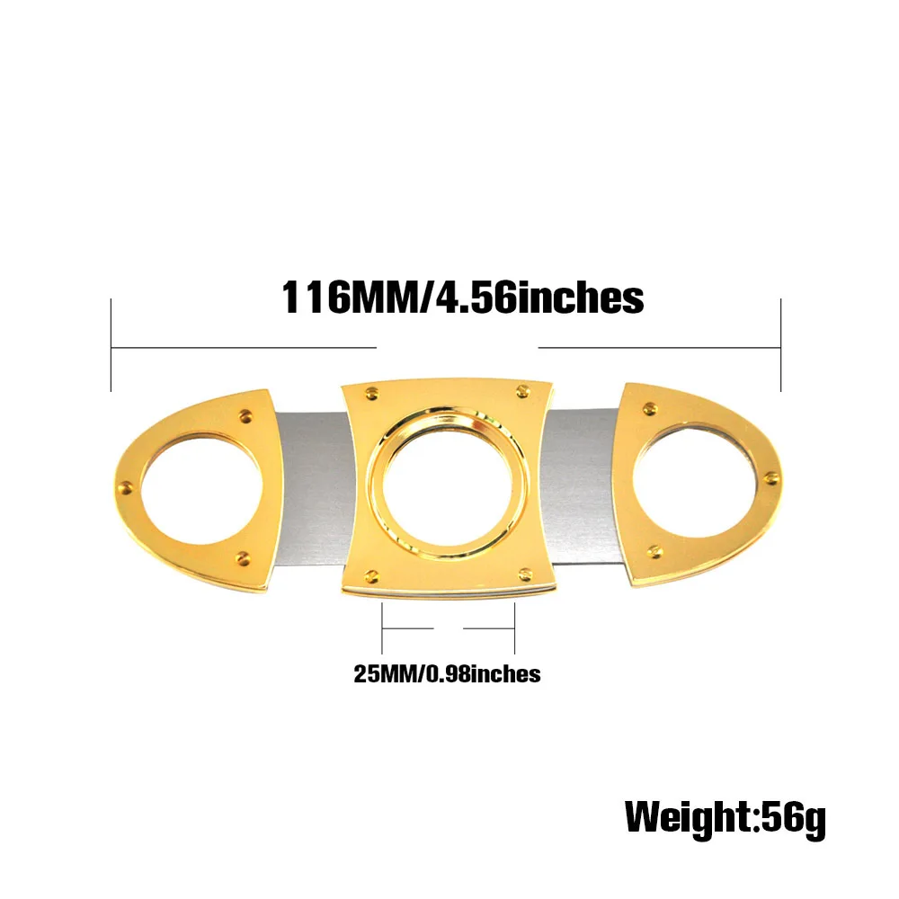  Luxury Cigar Accessories Stainless Steel Guillotine Double Cut Blade Scissors Antique Bronze Gold