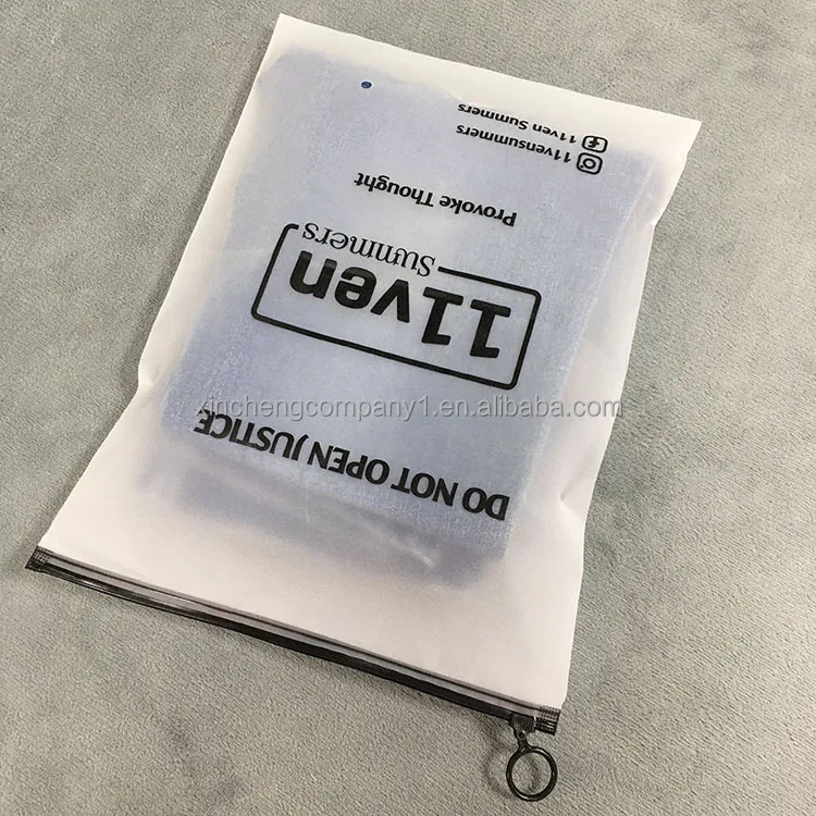 Custom printed slide zip lock plastic bag underwear zippered bag clothing for shoes