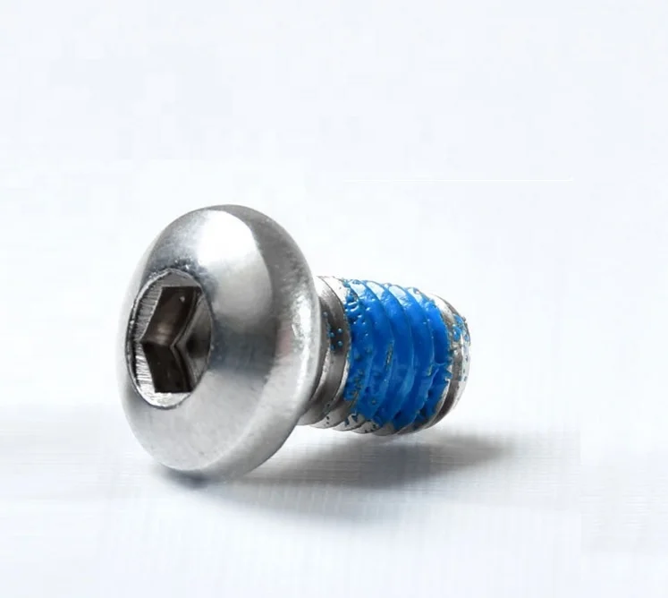 Factory Pan Head Hex Socket Stainless Steel Anti-Loose Blue Nylon Lock Machine Screw M1.2  M2 M3 M4 M5 M6