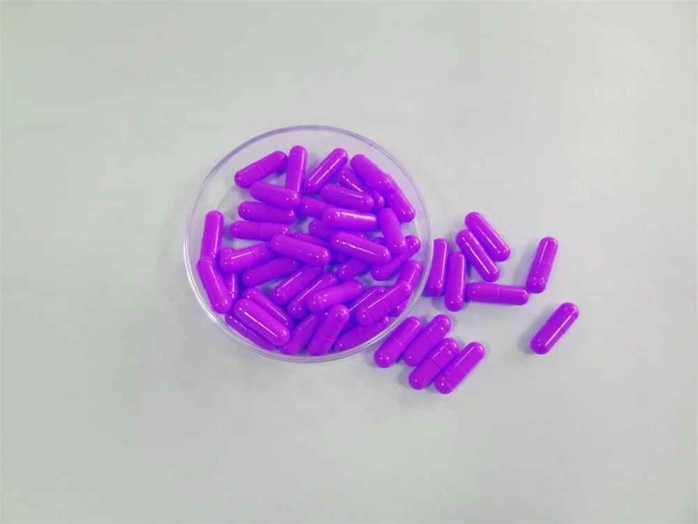 Clear/transparent size 00/0/1/2/3/4/5 HPMC empty Capsule shell purple empty gelatine capsule