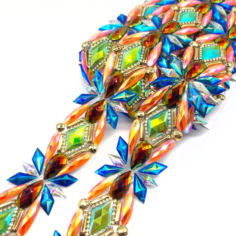 Brand new product carnival costumes rhinestone applique trimmings for sewing workshop