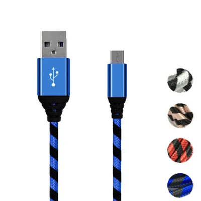 
Fast Charging Pass 2.1A 1m 2m 3m 0.25m Type C Micro USB Charger Cable Braided Cord Data For Samsung S8 Plus Android Smart Phone 