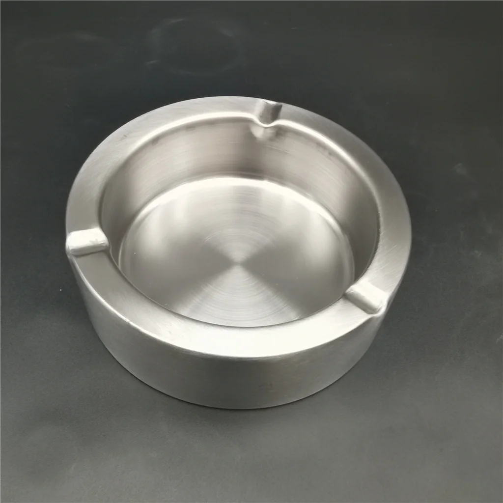 11cm round custom logo hotel bar office stainless steel Eco-friendly Portable Antique Silver gold Metal cigar ashtray