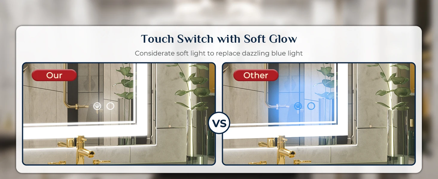 24x32 Inch LED Bathroom Mirror Front Lighted Bathroom Vanity Mirror with Lights,