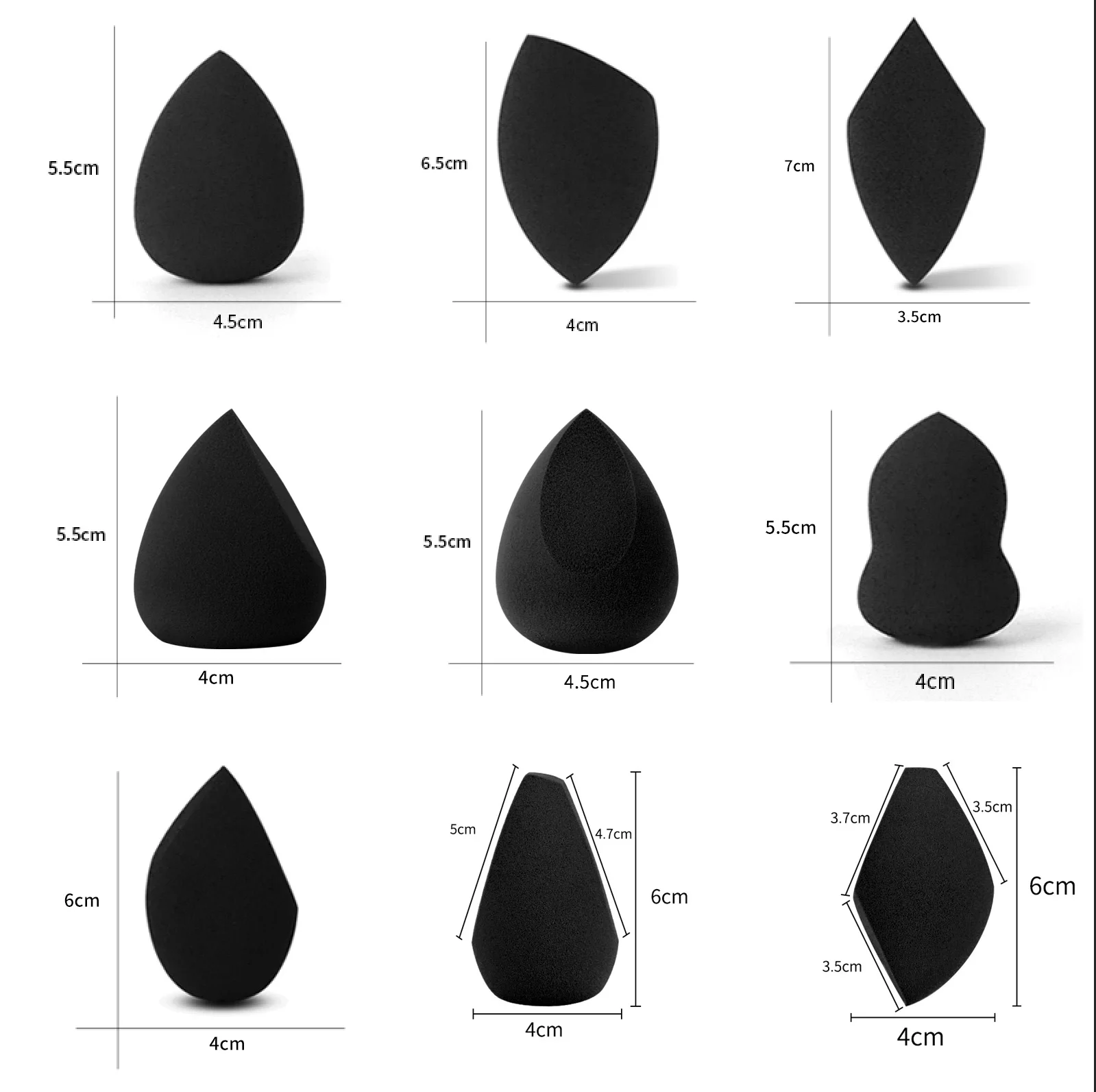 FEIYAN Brand OEM Production Super Soft And Super High Quality Black Nude Beauty Cosmetics Blender Makeup Sponge With Package