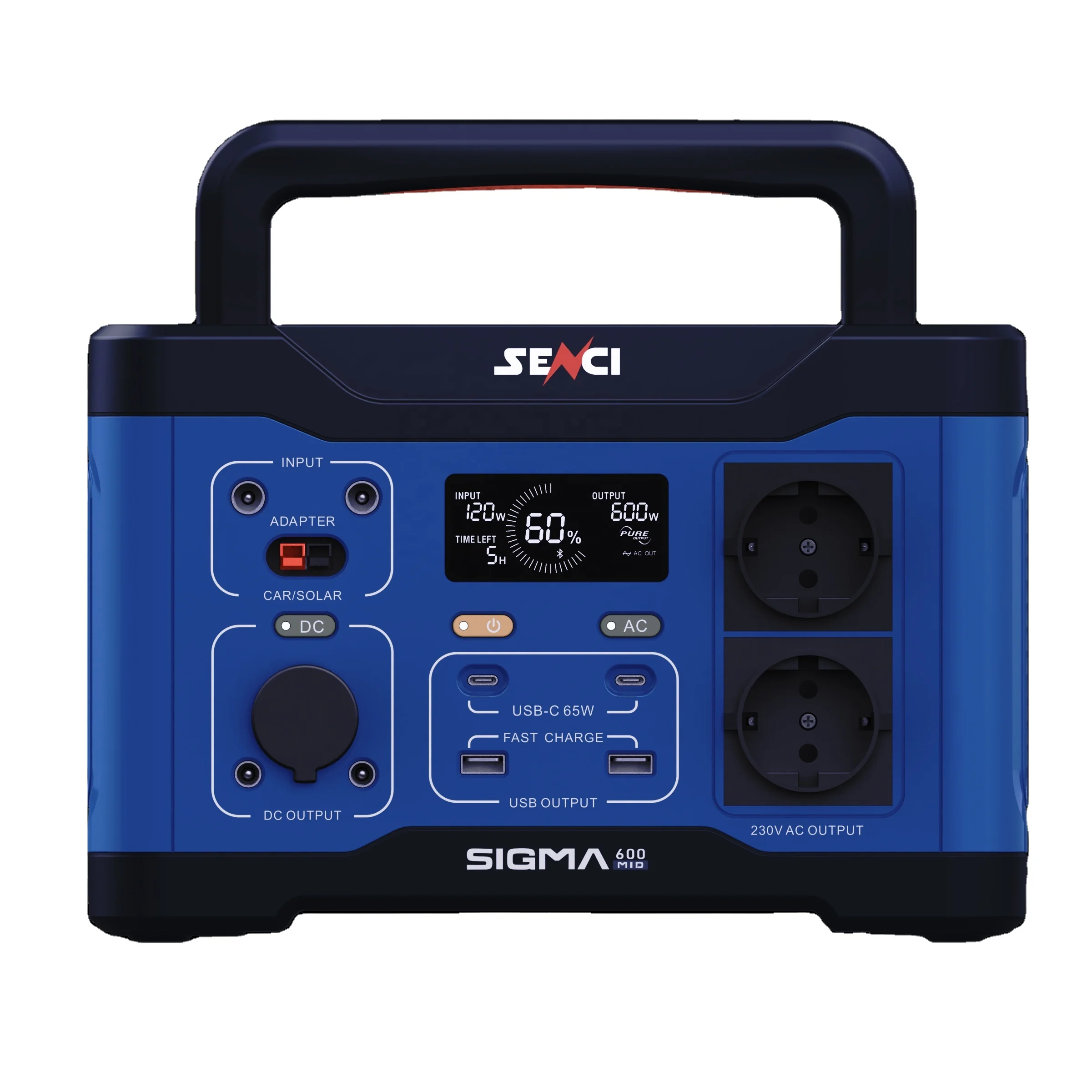 senci 600W 110 240V Portable Power Source Electric Generator Silent Station with Foldable Handle Solar Power Supply
