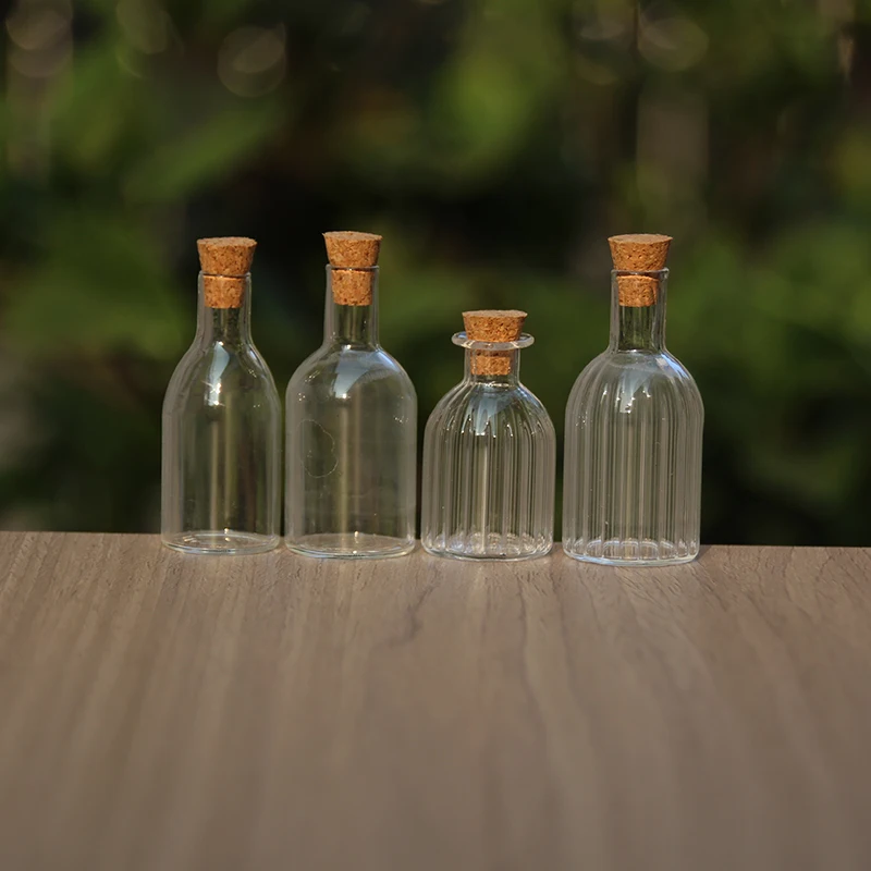 manufacturer innovations mini small big jar decorative heart round wholesale price glass bottle with cork top stopper wooden lid