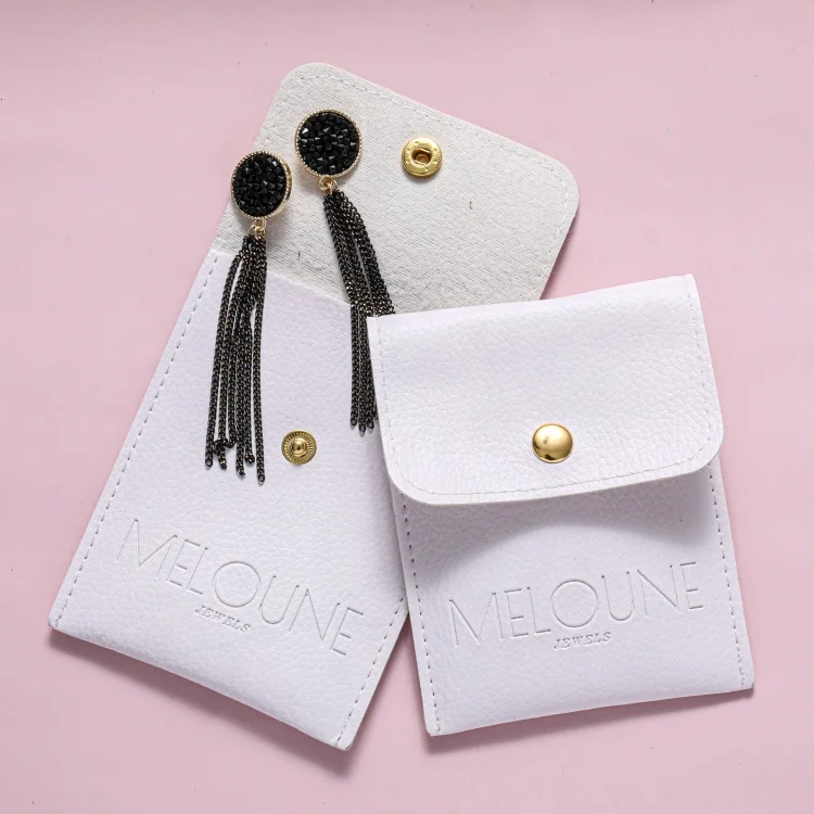 Fashion  envelop leather pouch with button closure/leather watch pouch