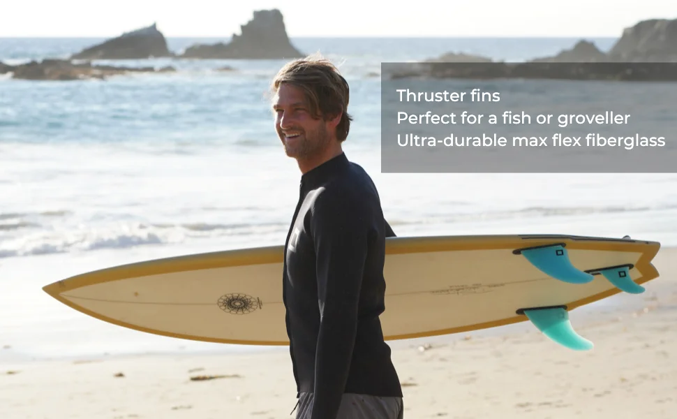 Fiberglass Reinforced Thruster Fins for Longboard Soft Top Surfboard  Paddle Board Wake Surf Fins Surfing Keel Twin Fin