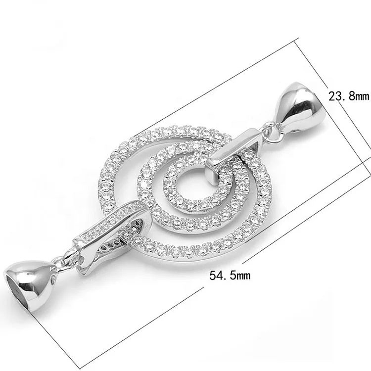 Замок роскошный из стерлингового серебра 925 пробы, 14 К золото, переключатель, модная проволока для браслета, круглая циркониевая застежка для ювелирных изделий, замок с жемчужными бусинами