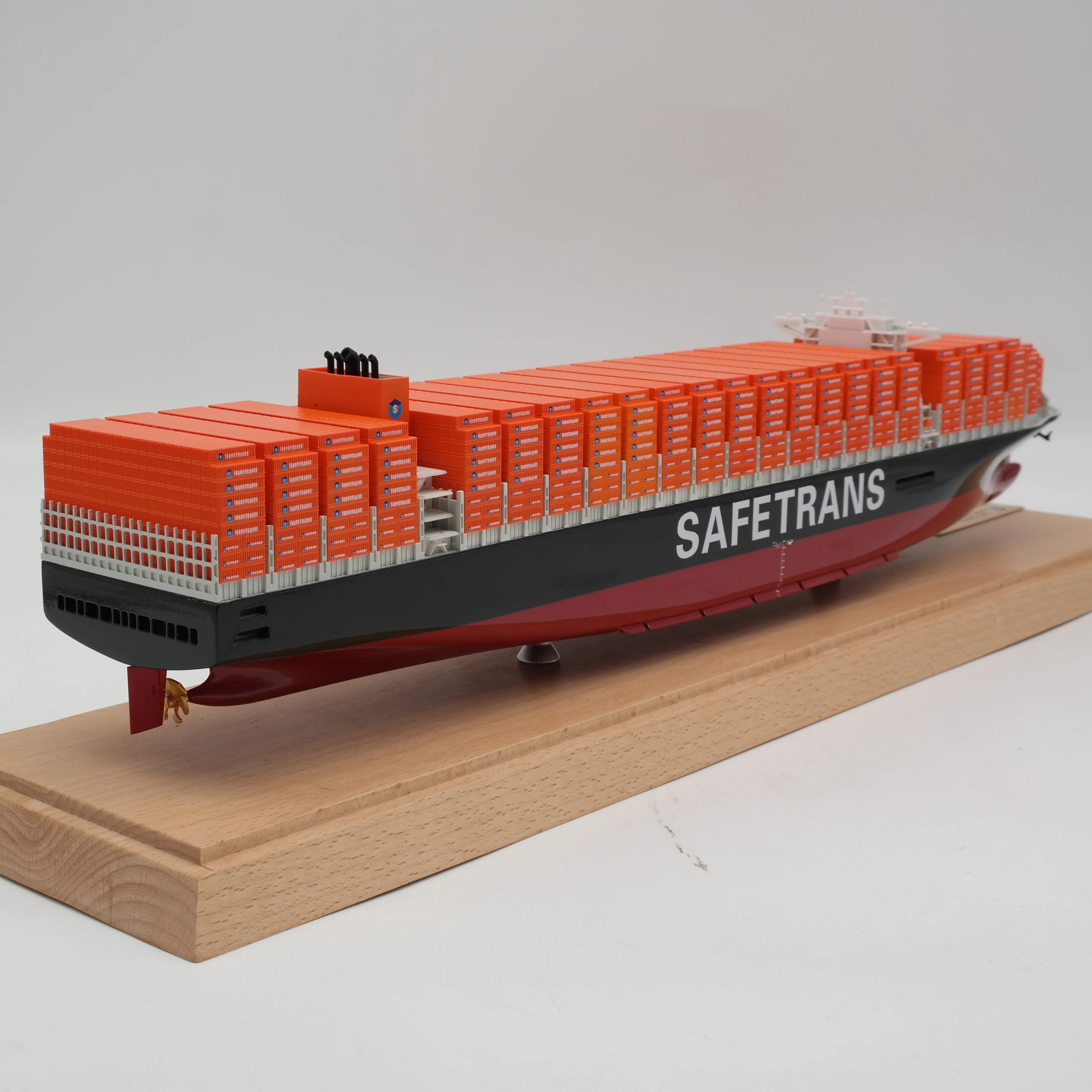 Изготовленная на заказ модель SAFETRANS ручной работы 45 см грузового корабля 1:888 контейнерного для доставки подарок