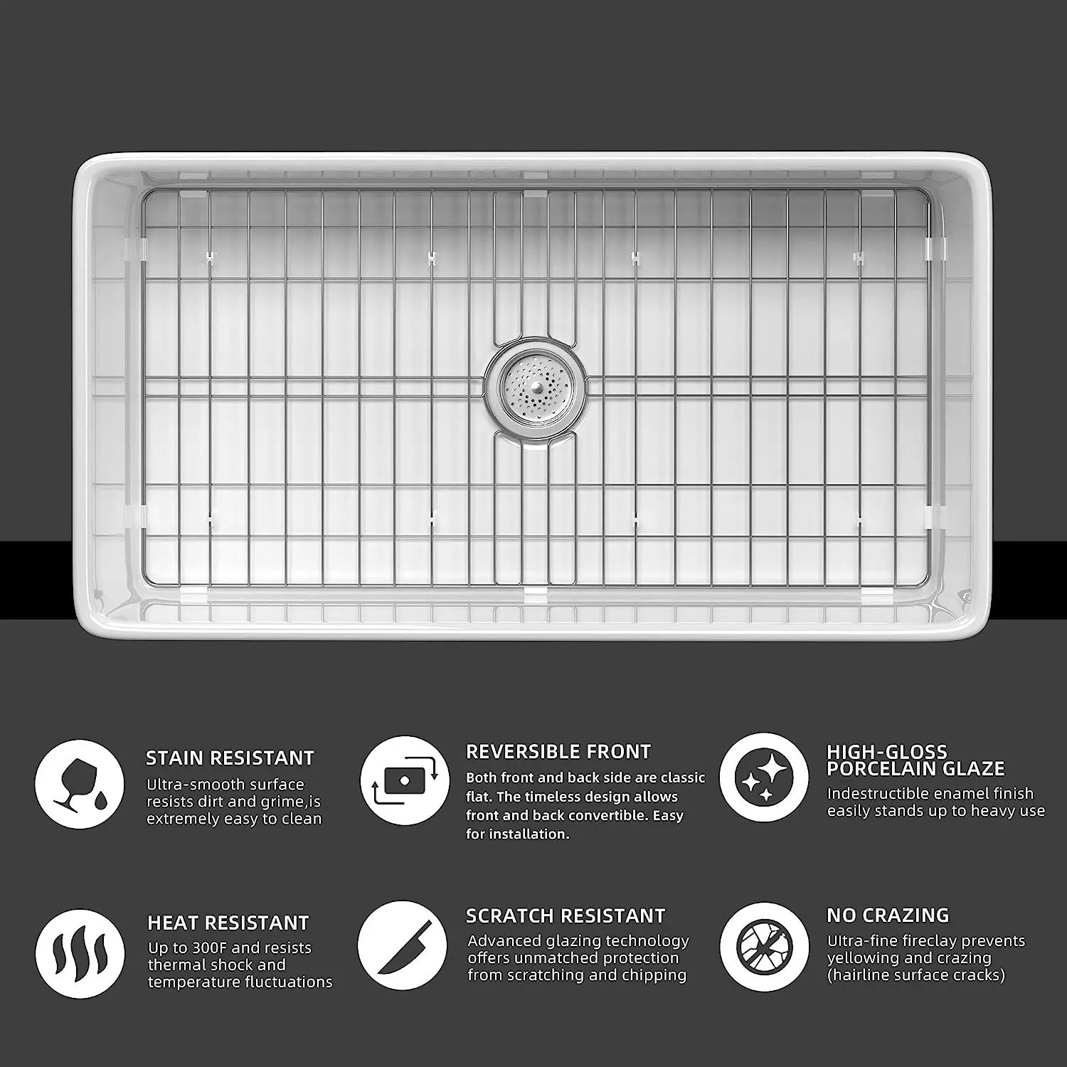 ORTONBATH Kitchen Sink High Quality Ceramic Single Bowl Embedded Dishwashing Basin American Style Sink