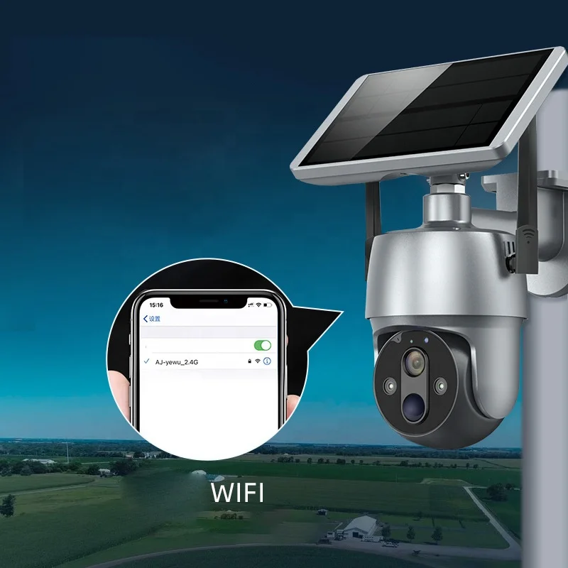 Solar Cell Panel 128G Memory Card Network Security Surveillance System Solar Powered Wifi Security Camera