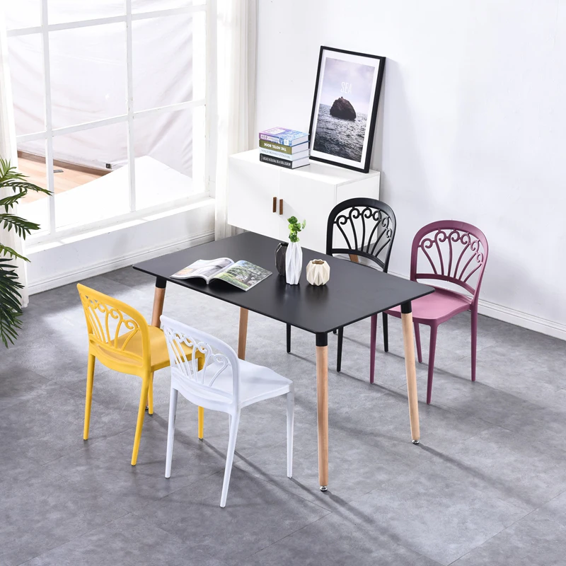 NEW design polypropylene dining room full plastic chairs family dinner used kitchen dining chairs