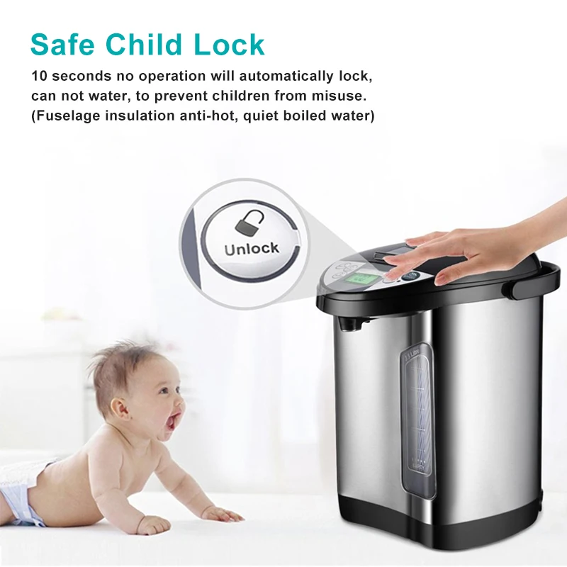 AECCN Customization LCD display 5 temperature settings Timer setting Child safety lock Electric Coffee Kettle hot water kettle