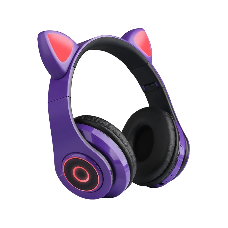 Hot sale Cute ear B39 Wireless headphone with LED light wireless earphone support TF card gaming headset for children