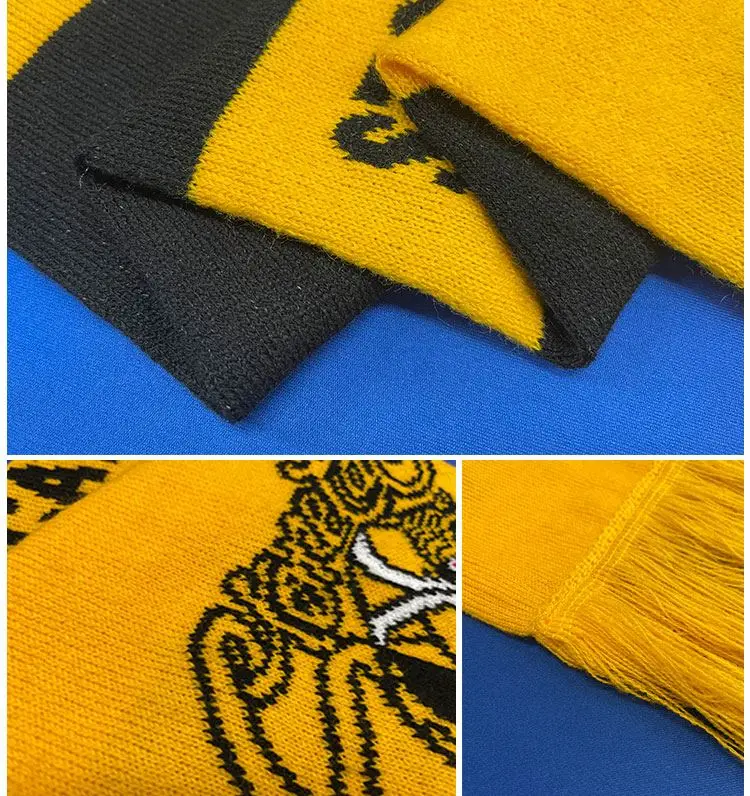 Custom Size Football Scarf Knitted Football Scarf Knit Scarf Jacquard