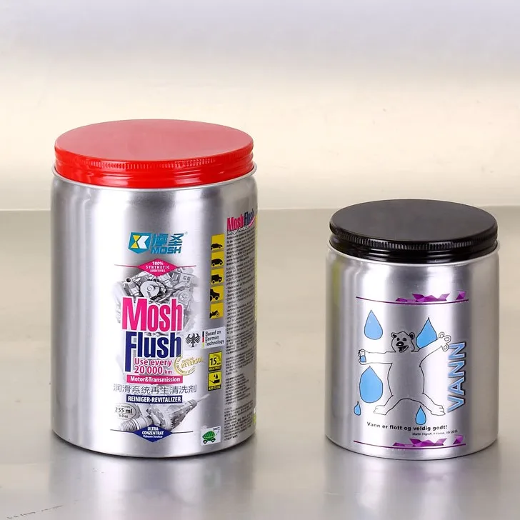 wholesale 100g silver/black aluminum metal jar for tea packaging,100g aluminum tin containers