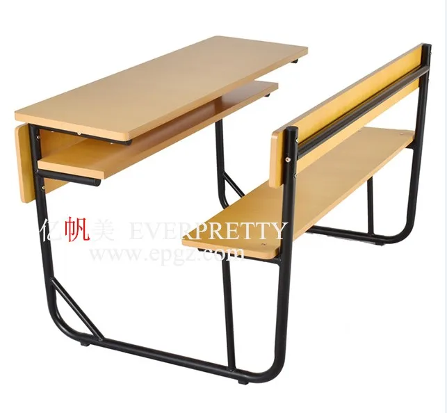 School Furniture Classroom 3-Seater Wooden Desk and Chair