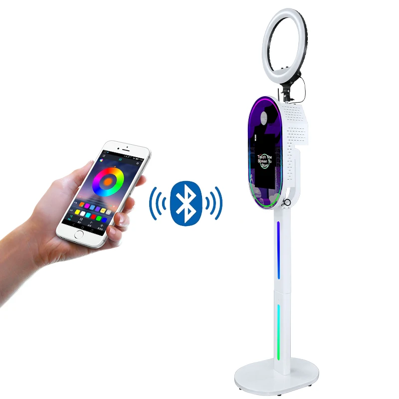 Supplier Customized 13.3 15.6 40 65 70Inch Selfie Oval Magic Mirror Con Camara Self Service Photobooth Selfie Photo Booth Mirror