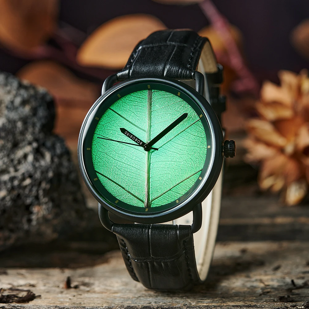 Art Design Unique design Eco-Friendly Design Tree Leaf low moq Dropshipping Classic Wholesale Quartz wood watch