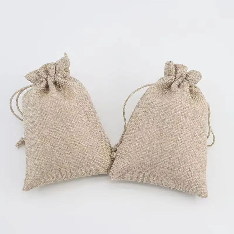 Wholesale  High Quality Jute Drawstring Bag Christmas Gift Pouch Eco Friendly Hemp Bags