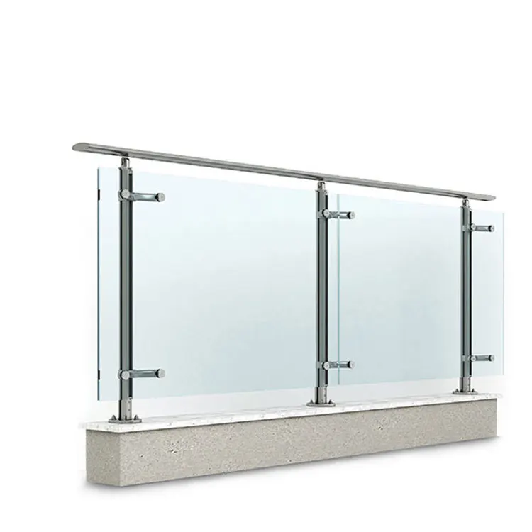Outdoor Glass Railings With Baluster For Terrace