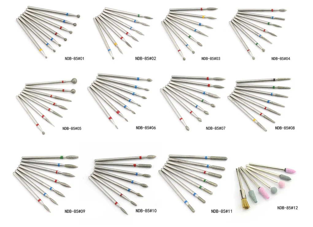 Jinyi Diamond 7PCS/Set Tungsten Steel Silicon Ceramic Stone Milling Nail Art Silver Grinding Carving Polishing Head Drill Bits