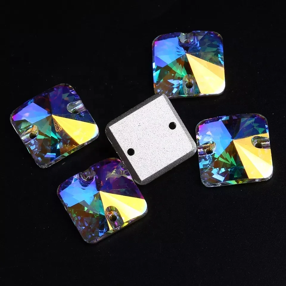 Rivoli Square Shape Crystal Sew On Stones Mixed Size Stones To Sewing On  Flatback Strass Rhinestone For Clothes