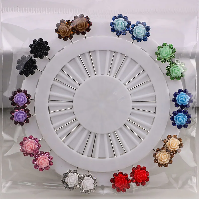 2023 Factory Hot Style Multi-color  Long Pearl Muslim Brooches Pin Hijab Scarf Wedding Brooches For Women