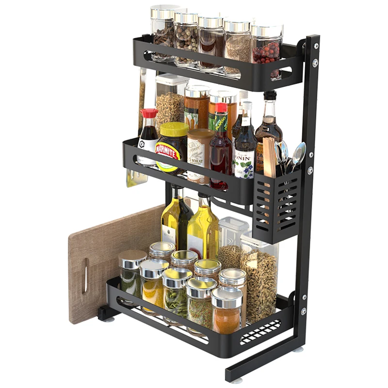 Гарантия качества: 3 уровня специй стеллаж Экономия пространства банки стеклянные бутылки для специй стеллаж для выставки товаров