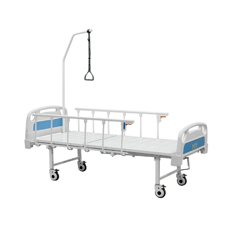 Made In Foshan Simple Manual Crank Medical Equipments Hospital Bed With Wheels