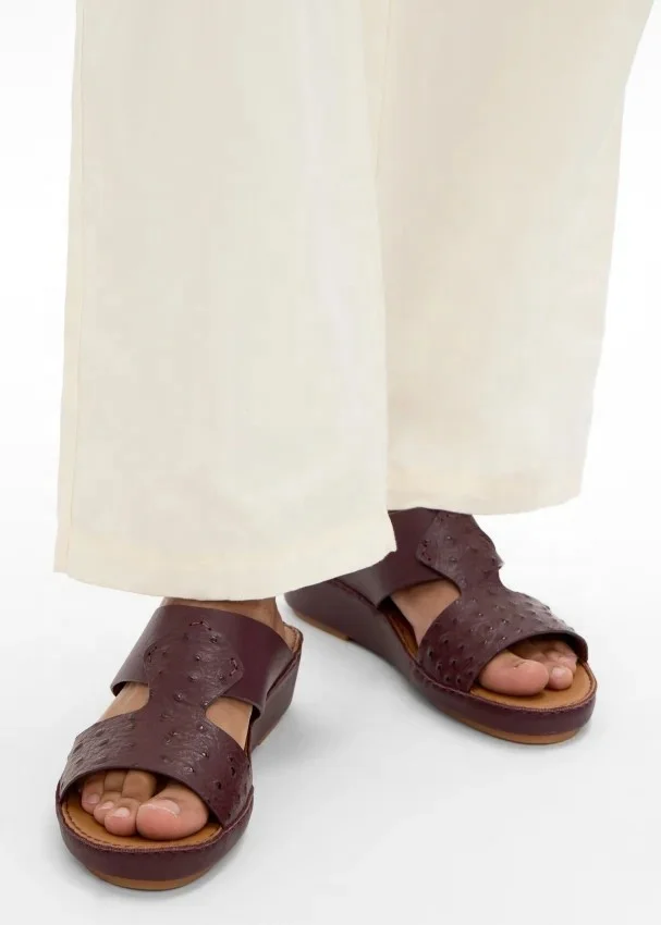 BUSY GIRL D06 men arabic sandals handmade top quality genuine leather burgundy exotic real leather men sandal casual daily shoes