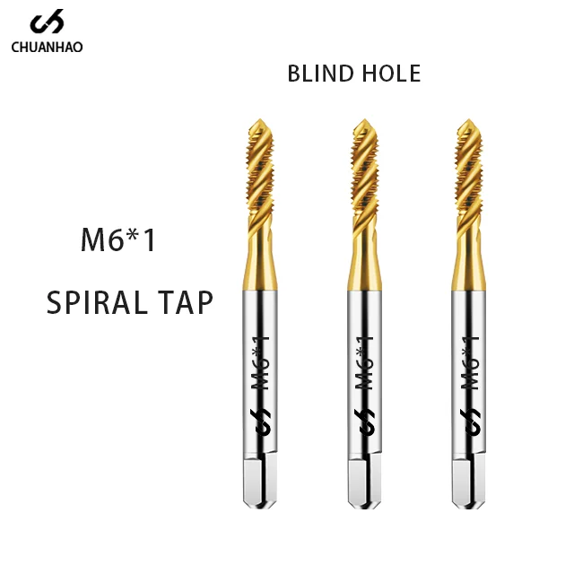 CH HSSE Machine Tap & Die Set M6*1 Spiral Tin Coated Tap Essential for Efficient Threading and Cutting Tap & Die Tools